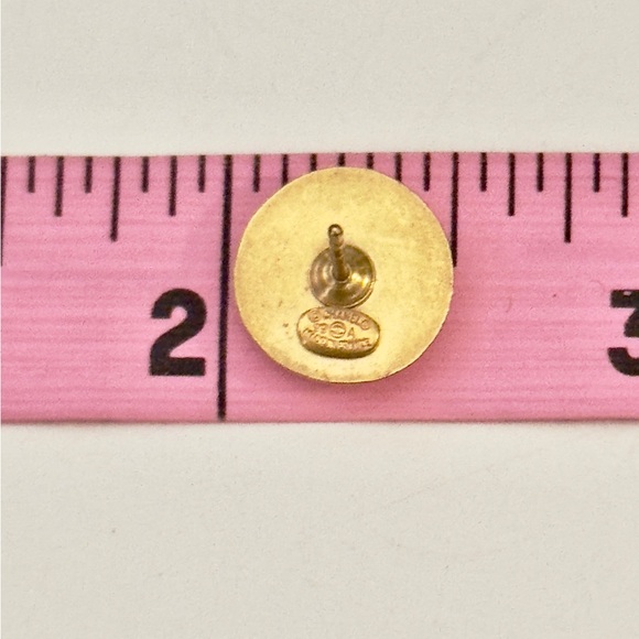Vintage Chanel 14k Round Gold Logo Earrings - Picture 6 of 6